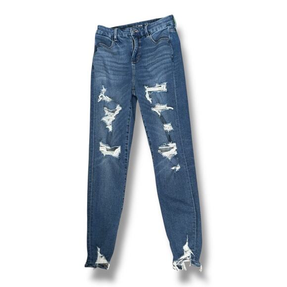 American Eagle The Dream Jean Distressed Skinny Jeans Size 4 Regular Stretch - Picture 10 of 10